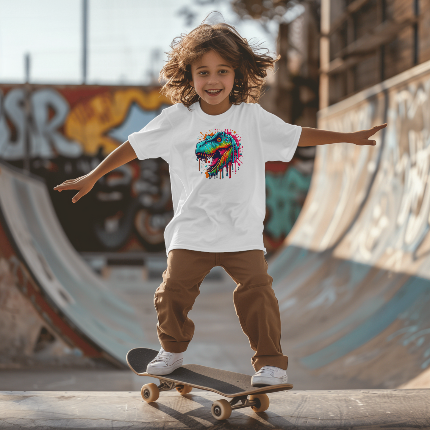 Tricou Dinozaur Neon