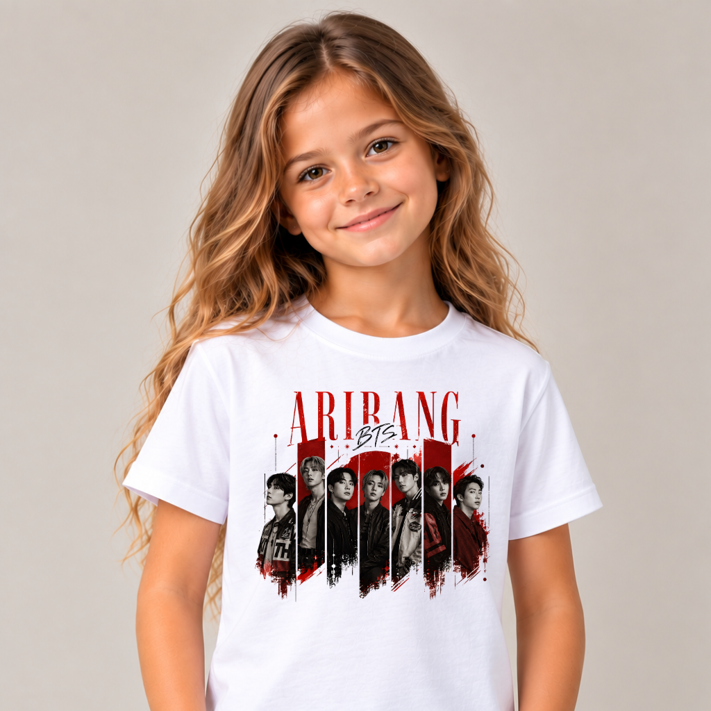 Tricou BTS K-Pop Stray Kids – 100% Bumbac, Imprimeu Premium, Tricou K-Pop pentru Copii