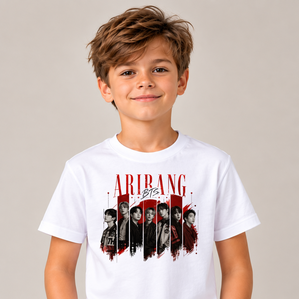 Tricou BTS K-Pop Stray Kids – 100% Bumbac, Imprimeu Premium, Tricou K-Pop pentru Copii