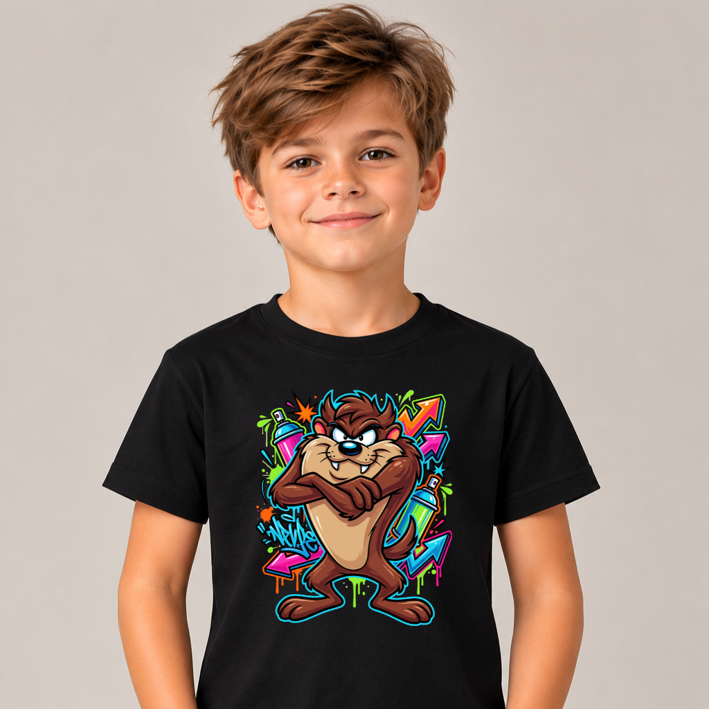 Tricou Copii Taz – 100% Bumbac, Imprimeu Premium, Tricou Looney Tunes