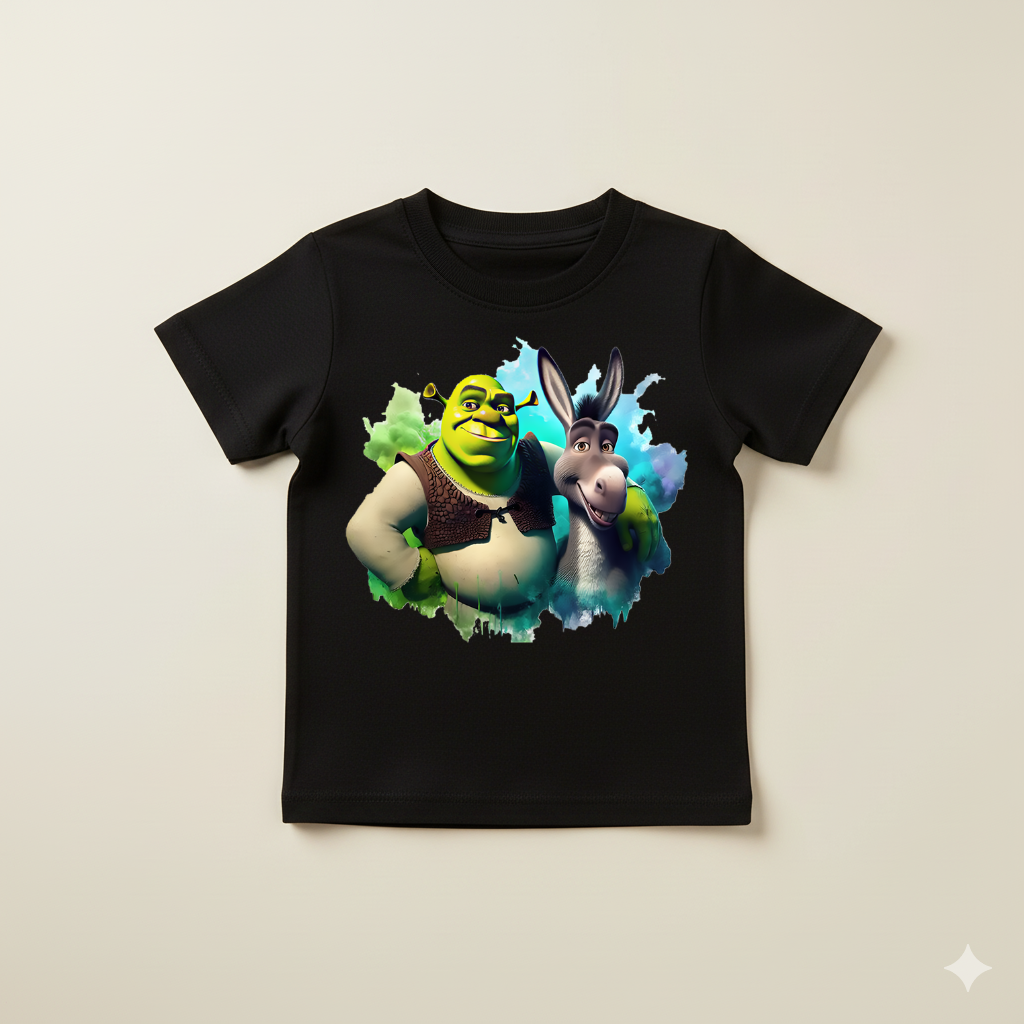 Tricou Copii Shrek și Măgărușul – 100% Bumbac, Imprimeu Premium, Tricou Disney pentru Copii