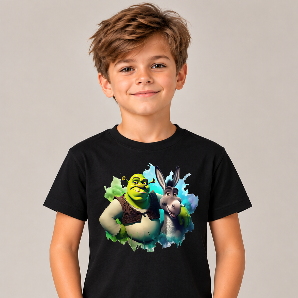 Tricou Copii Shrek și Măgărușul – 100% Bumbac, Imprimeu Premium, Tricou Disney pentru Copii