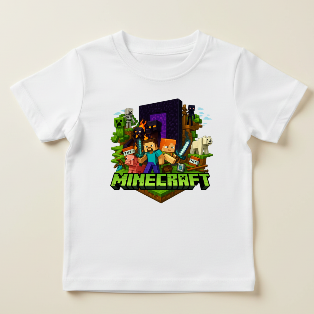 Tricou Copii Minecraft Adventure – 100% Bumbac, Imprimeu Premium