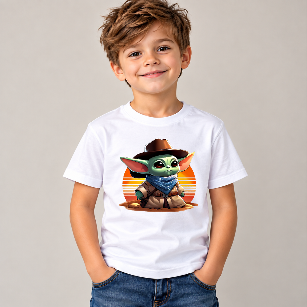 Tricou Copii Grogu – 100% Bumbac, Imprimeu Premium, Tricou Star Wars pentru Copii