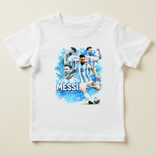Tricou Lionel Messi pentru Copii – 100% Bumbac, Design Fotbal Argentina