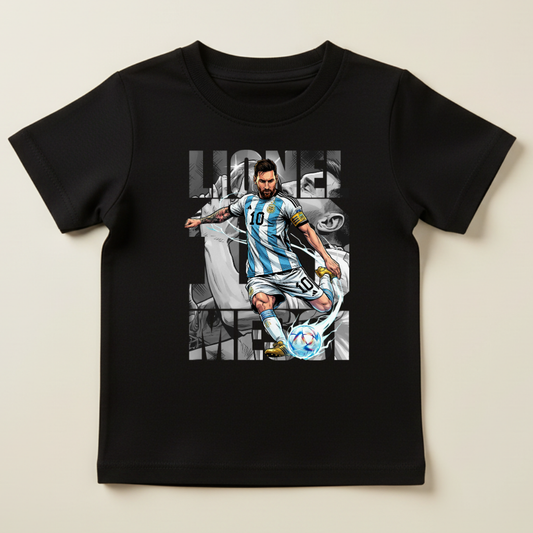 Tricou Lionel Messi pentru Copii – Model Argentina, 100% Bumbac, Imprimeu Premium