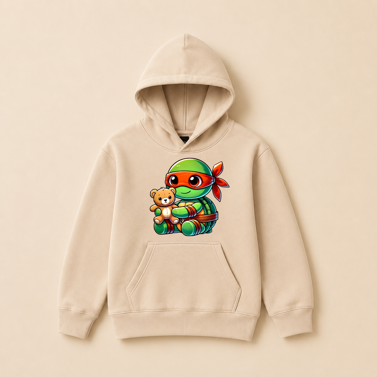Hanorac Copii Ninja Turtle din Bumbac – cu Glugă și Interior Căptușit cu Polar