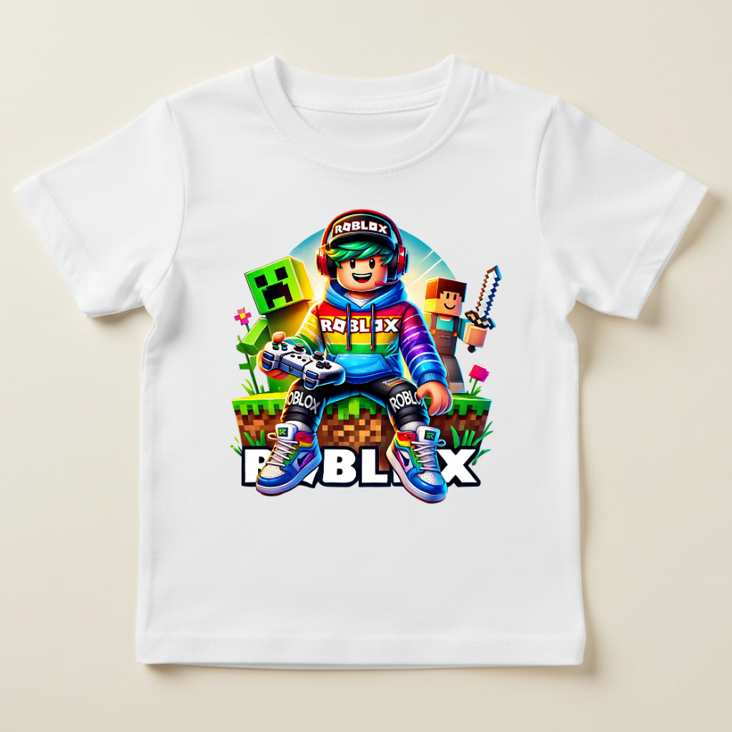 Tricou Roblox pentru Copii – Model Gamer Colorat, 100% Bumbac