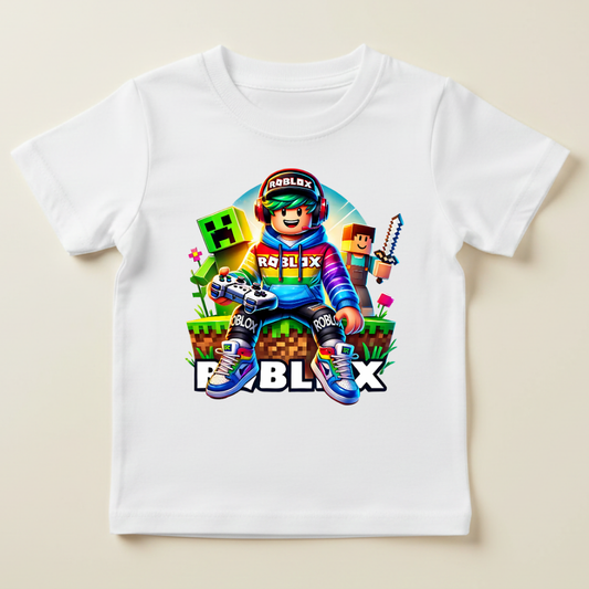 Tricou Roblox pentru Copii – Model Gamer Colorat, 100% Bumbac