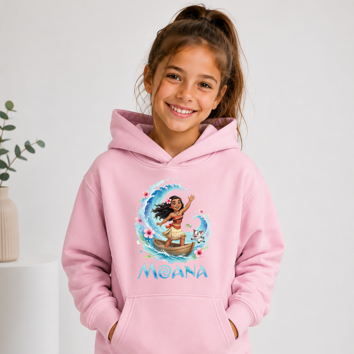Hanorac Copii Moana din Bumbac – cu Glugă și Interior Căptușit cu Polar