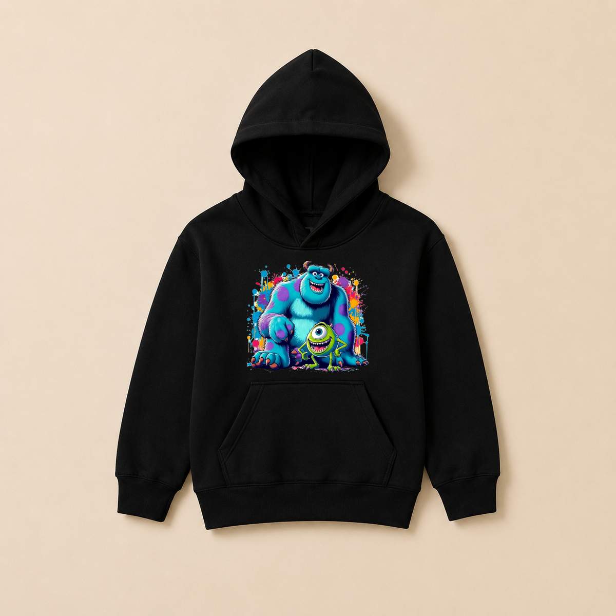 Hanorac Copii Monsters Inc. din Bumbac – cu Glugă și Interior Căptușit cu Polar