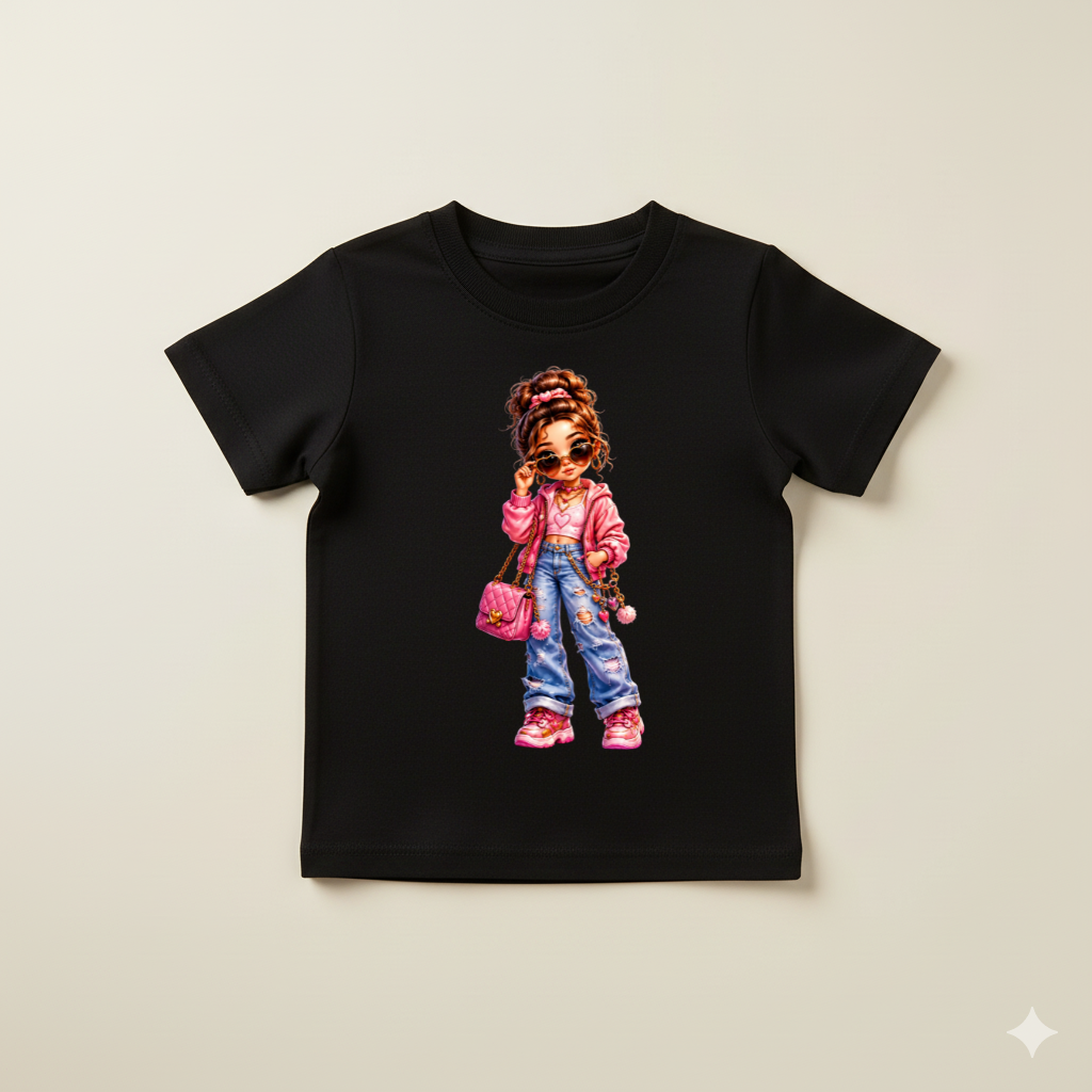 Tricou Fete Fashion – 100% Bumbac, Imprimeu Premium, Tricou Modern pentru Copii