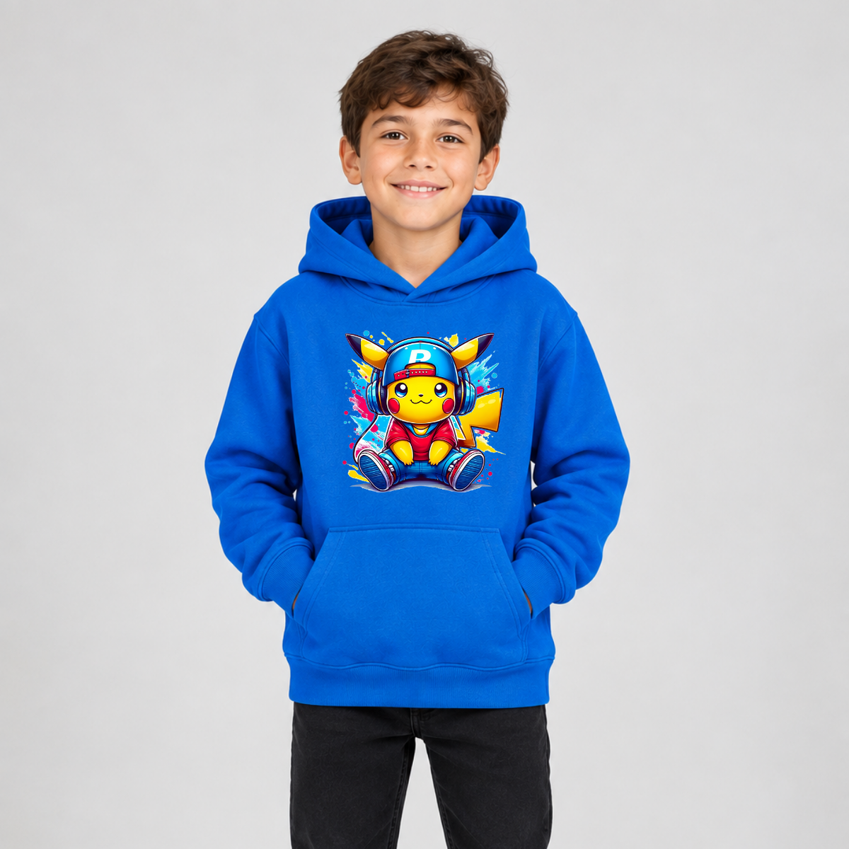 Hanorac Copii Pikachu din Bumbac – cu Glugă și Interior Căptușit cu Polar
