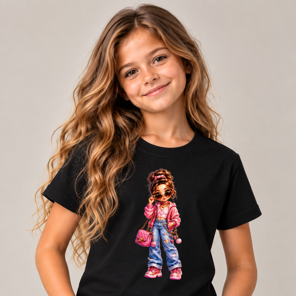 Tricou Fete Fashion – 100% Bumbac, Imprimeu Premium, Tricou Modern pentru Copii