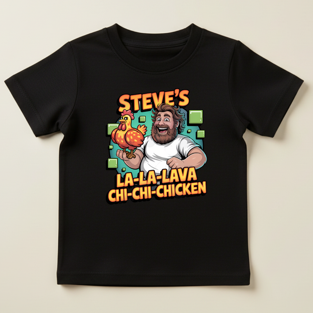 Tricou Copii Minecraft Steve's Chicken – 100% Bumbac, Imprimeu Premium