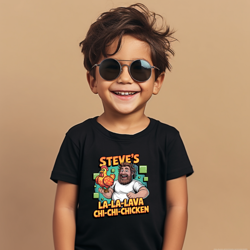 Tricou Copii Minecraft Steve's Chicken – 100% Bumbac, Imprimeu Premium