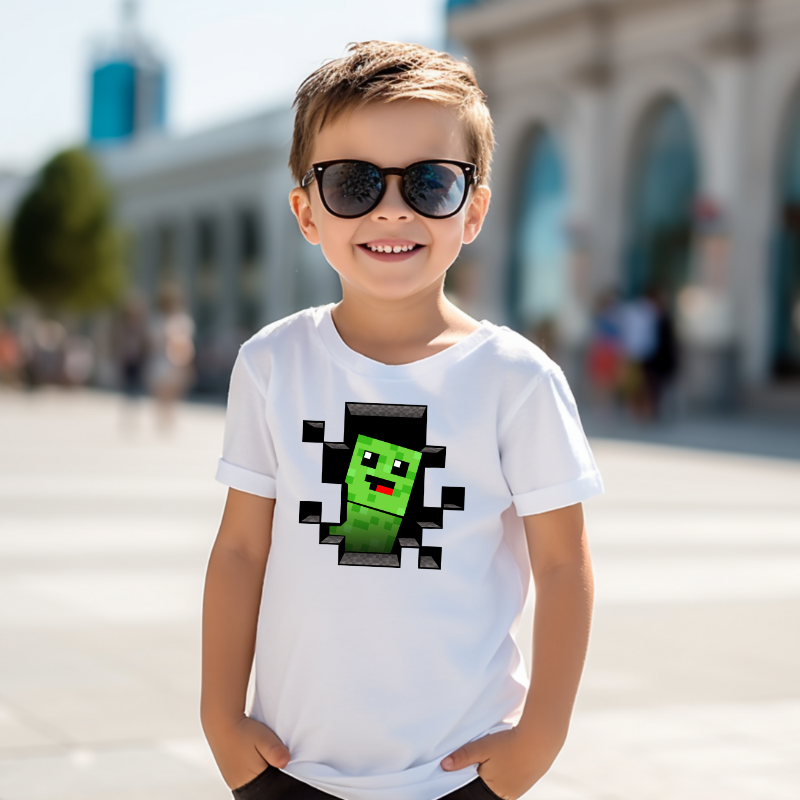 Tricou Minecraft - Creeper în Mișcare