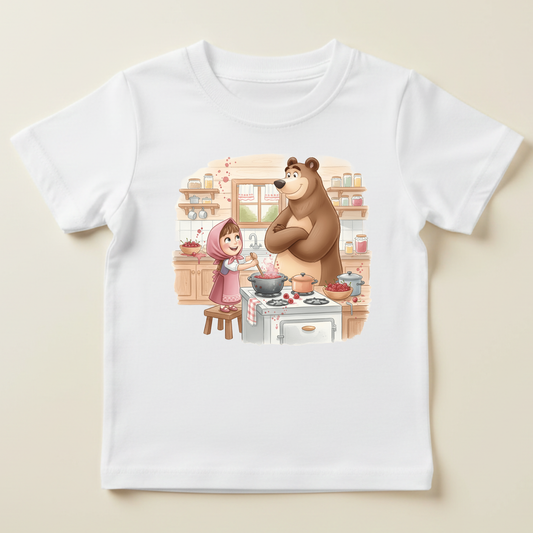 Tricou Masha și Ursul – Scenă de gătit