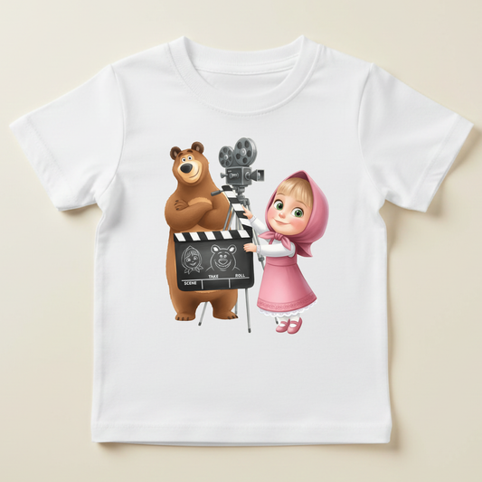 Tricou Masha și Ursul – Scenă de filmare