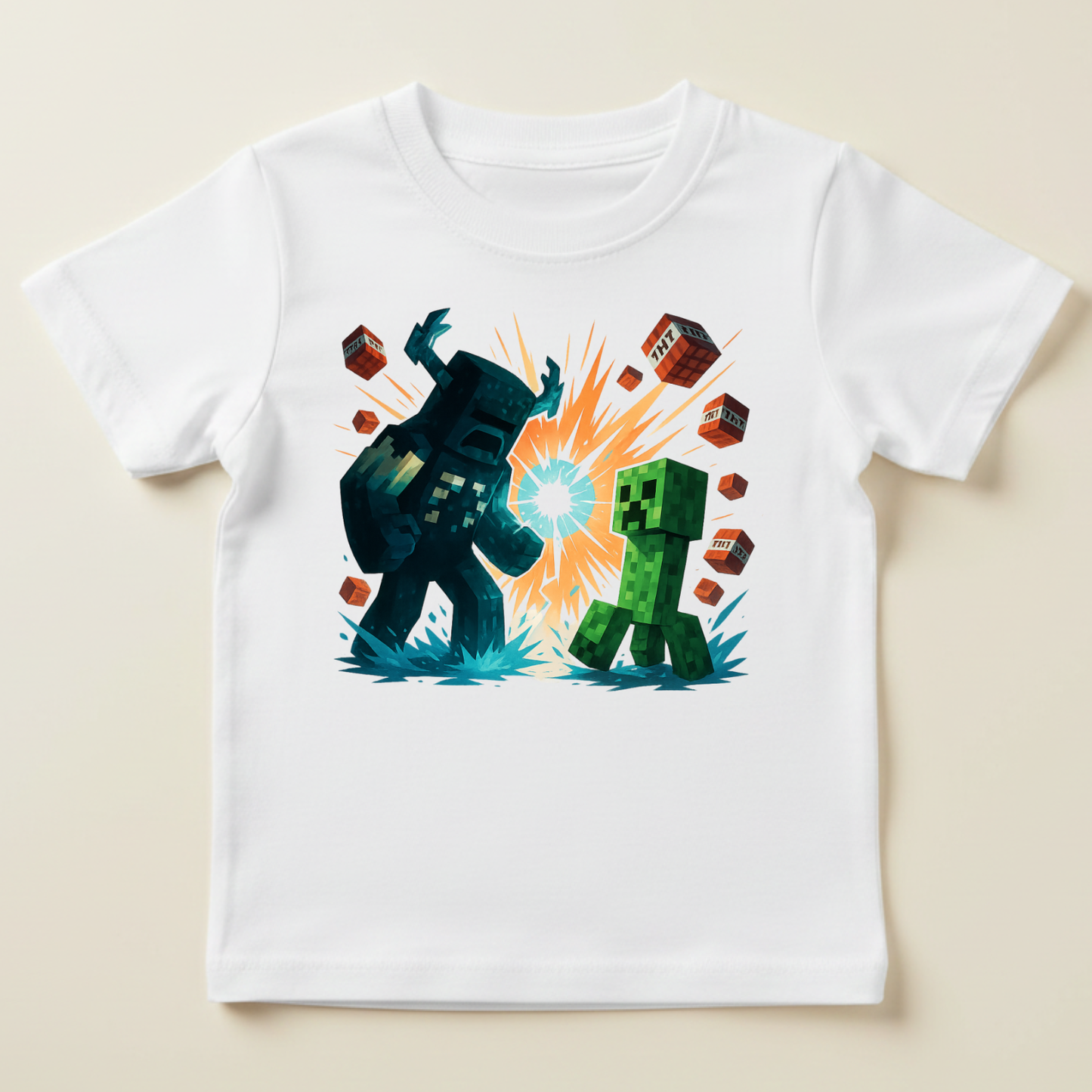 Tricou Minecraft Creeper vs Warden