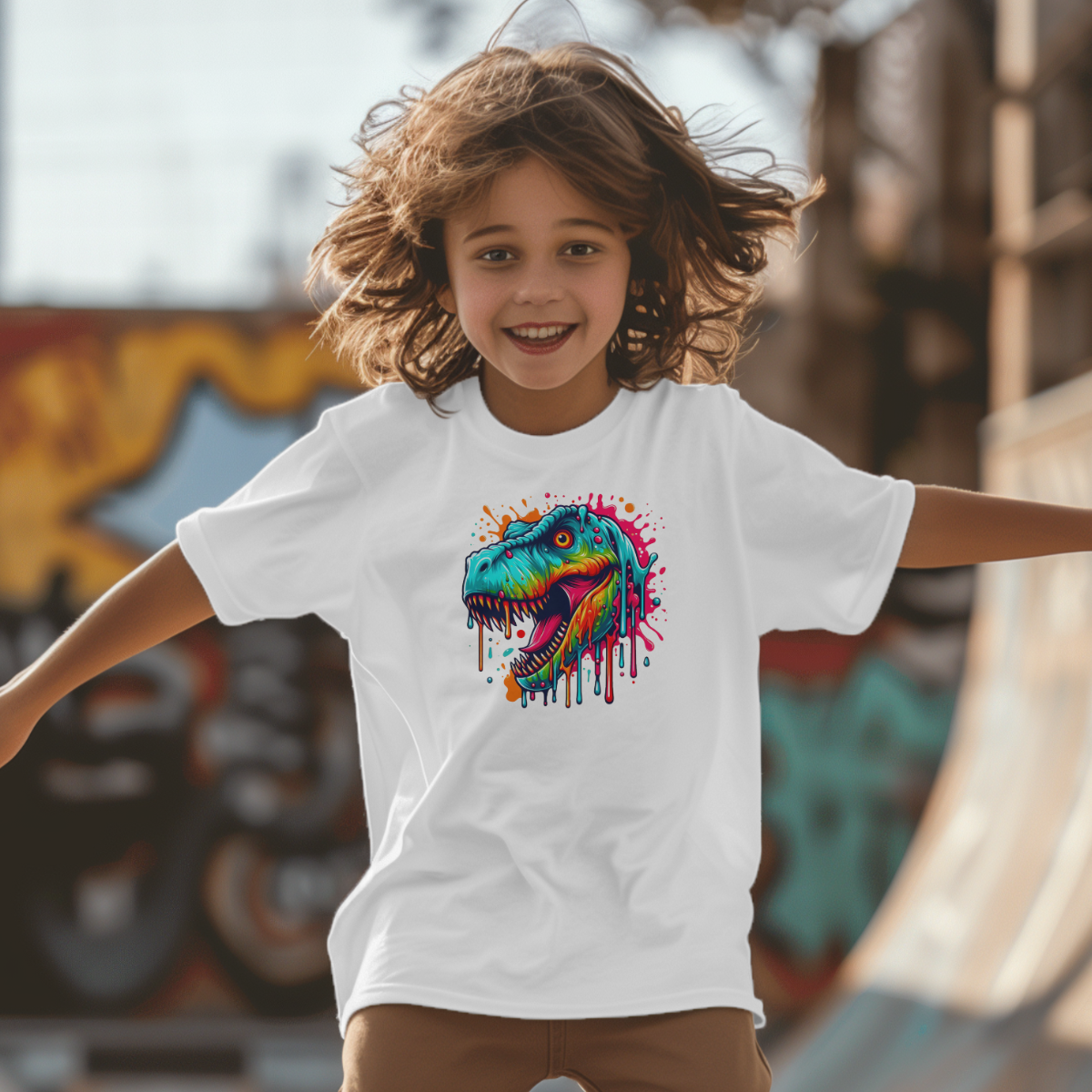 Tricou Dinozaur Neon